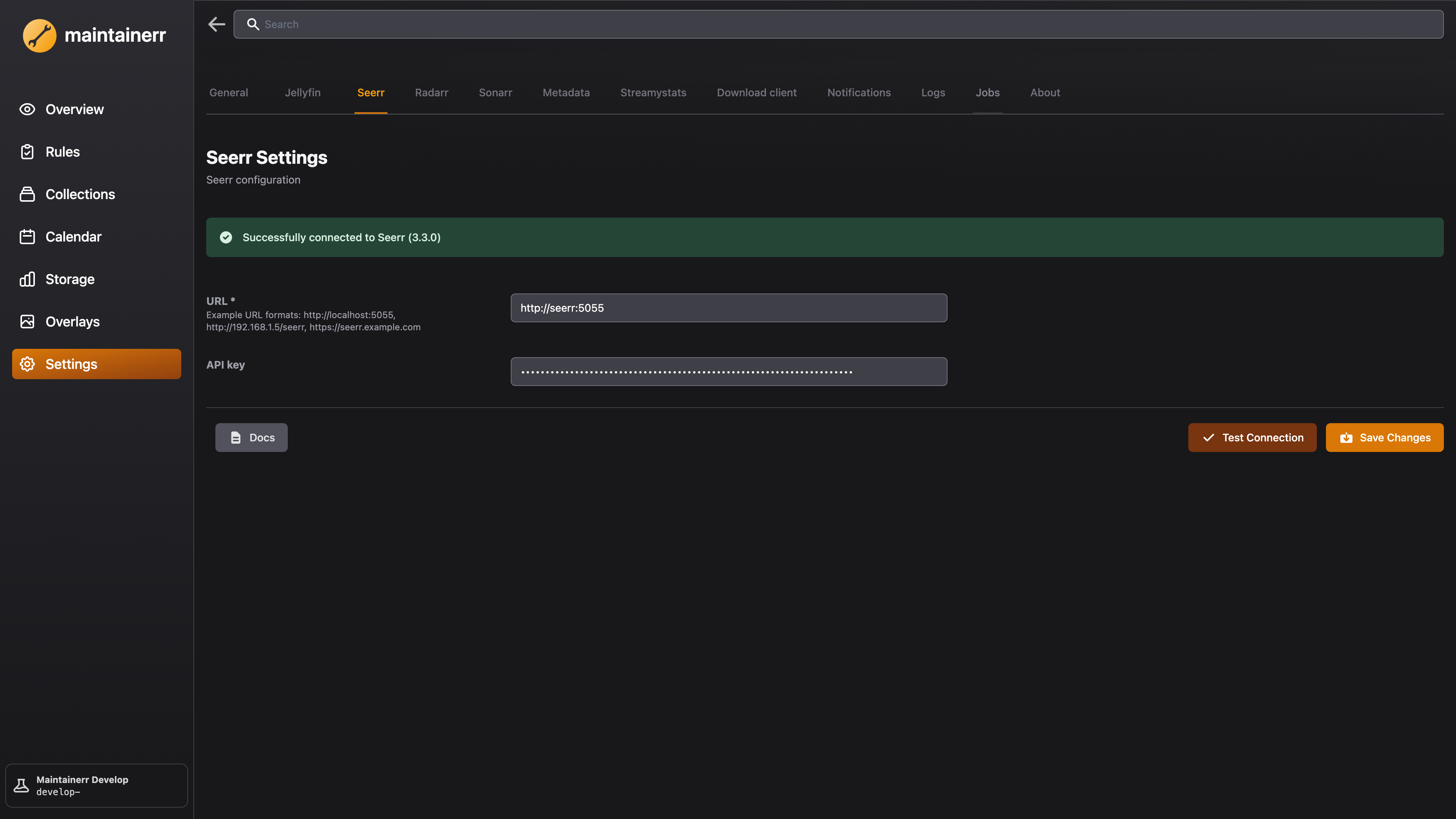 Configuration Seerr dans Maintainerr
